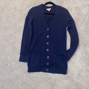 Soft cashmere! Lilly Pulitzer Navy cardigan- Small